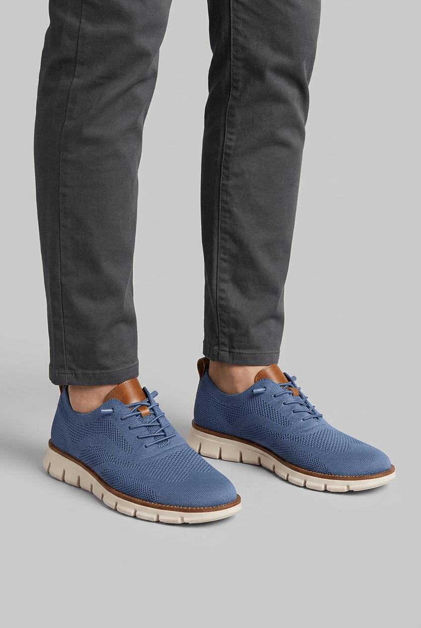 Men's Knit Trainers | Contrast Heel & Chunky Sole