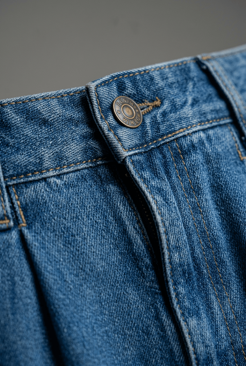 Women's Pleated Wide Leg Jeans | Tailored High Waist