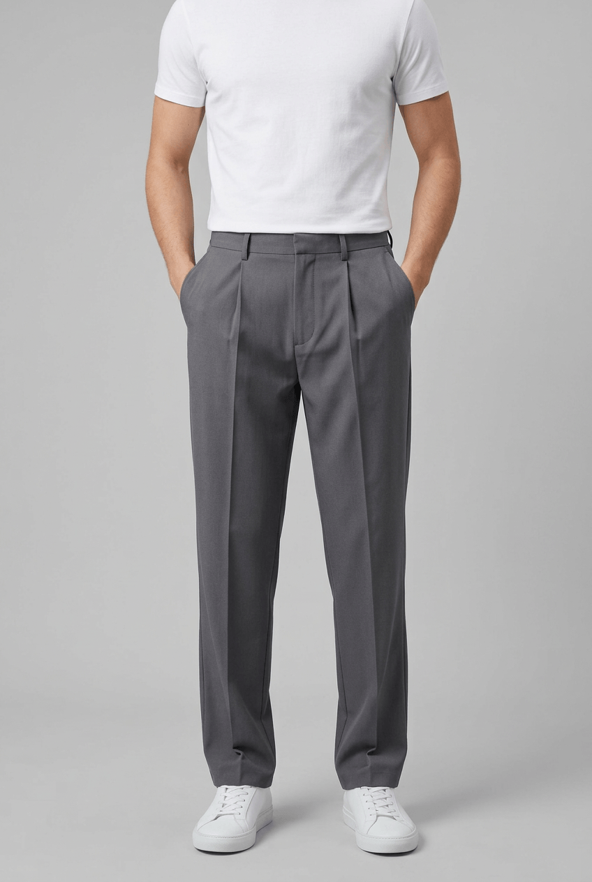 Men's Tailored Pleated Trousers | Straight Leg