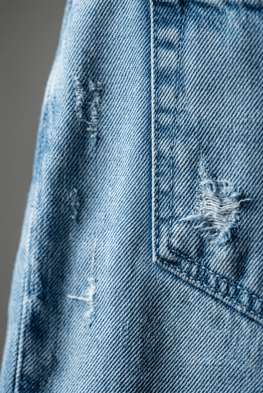 Women's High Waist Straight Leg Jeans | Distressed & Frayed Hem