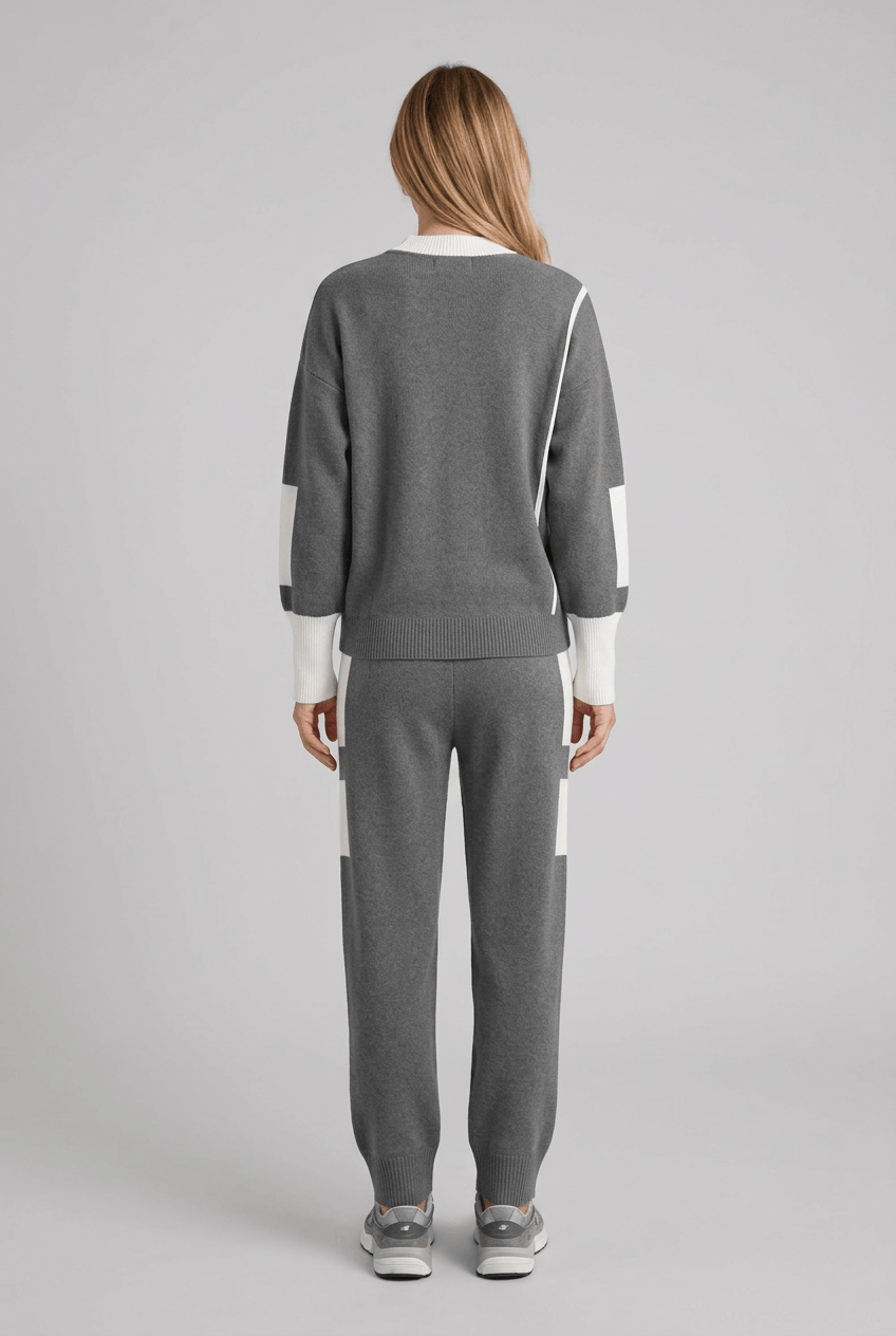 Women's Knitted Loungewear Set | Contrast Trim