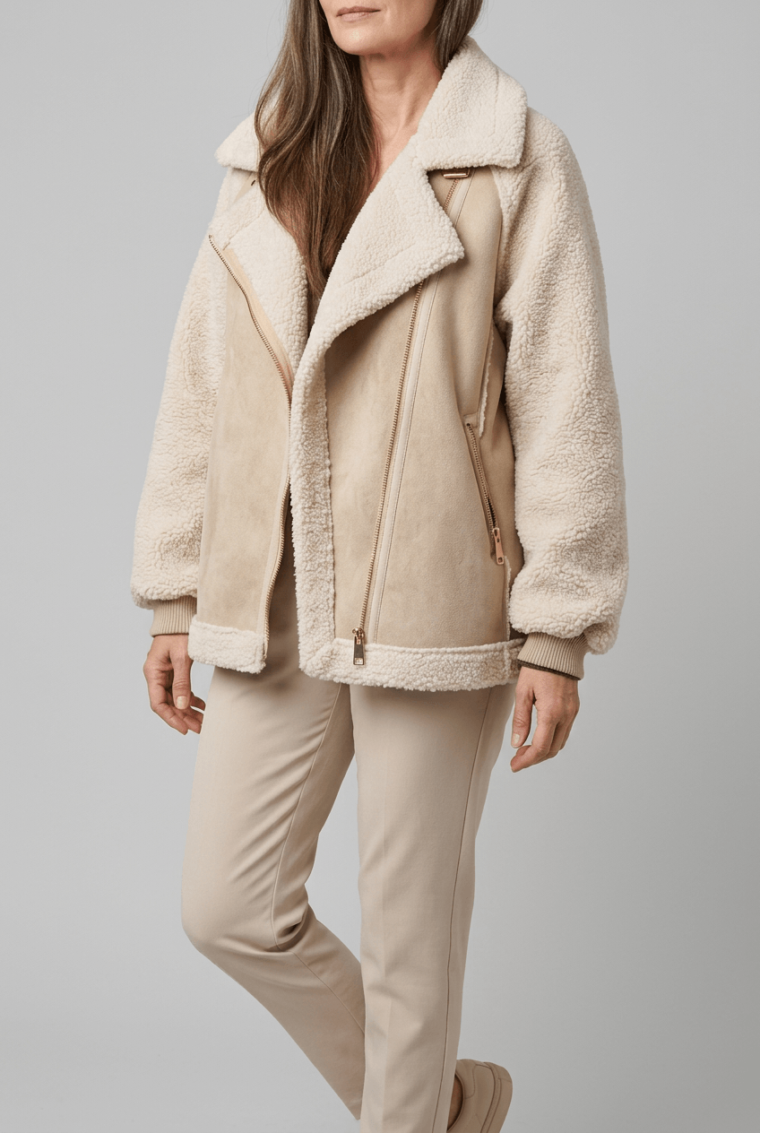 Women's Oversized Jacket | Structured Collar & Zip Pockets