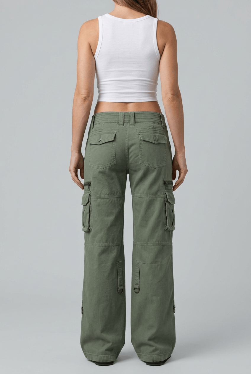 Women's Parachute Cargo Trousers | Multi-Pocket