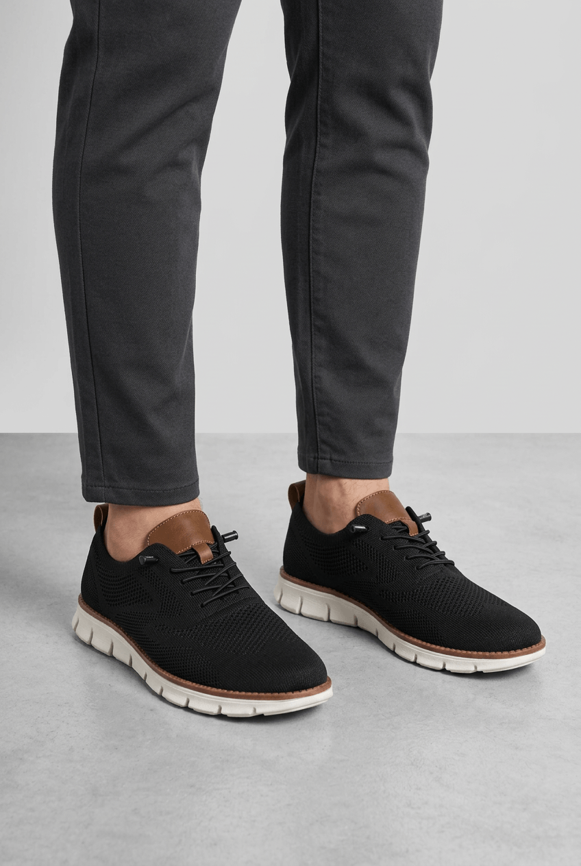 Men's Knit Trainers | Contrast Heel & Chunky Sole