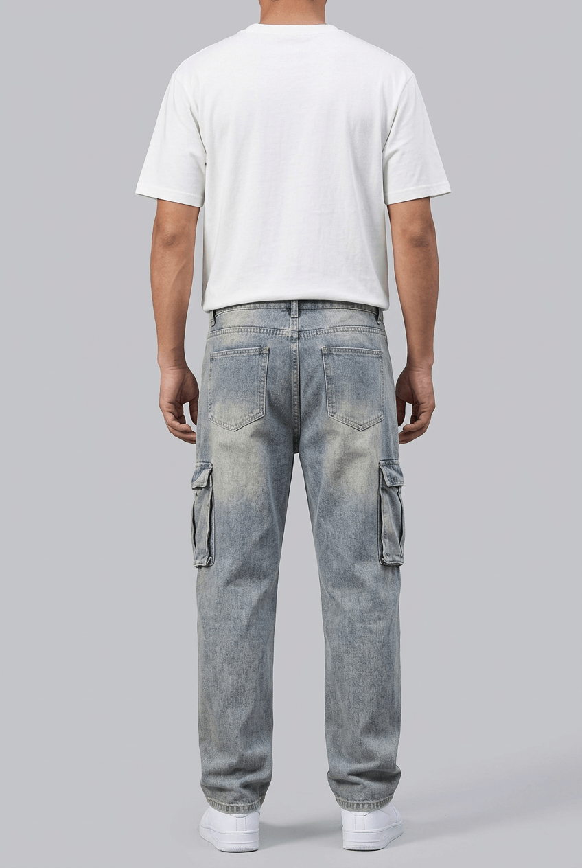 Men's Cargo Trousers | Washed Straight Leg