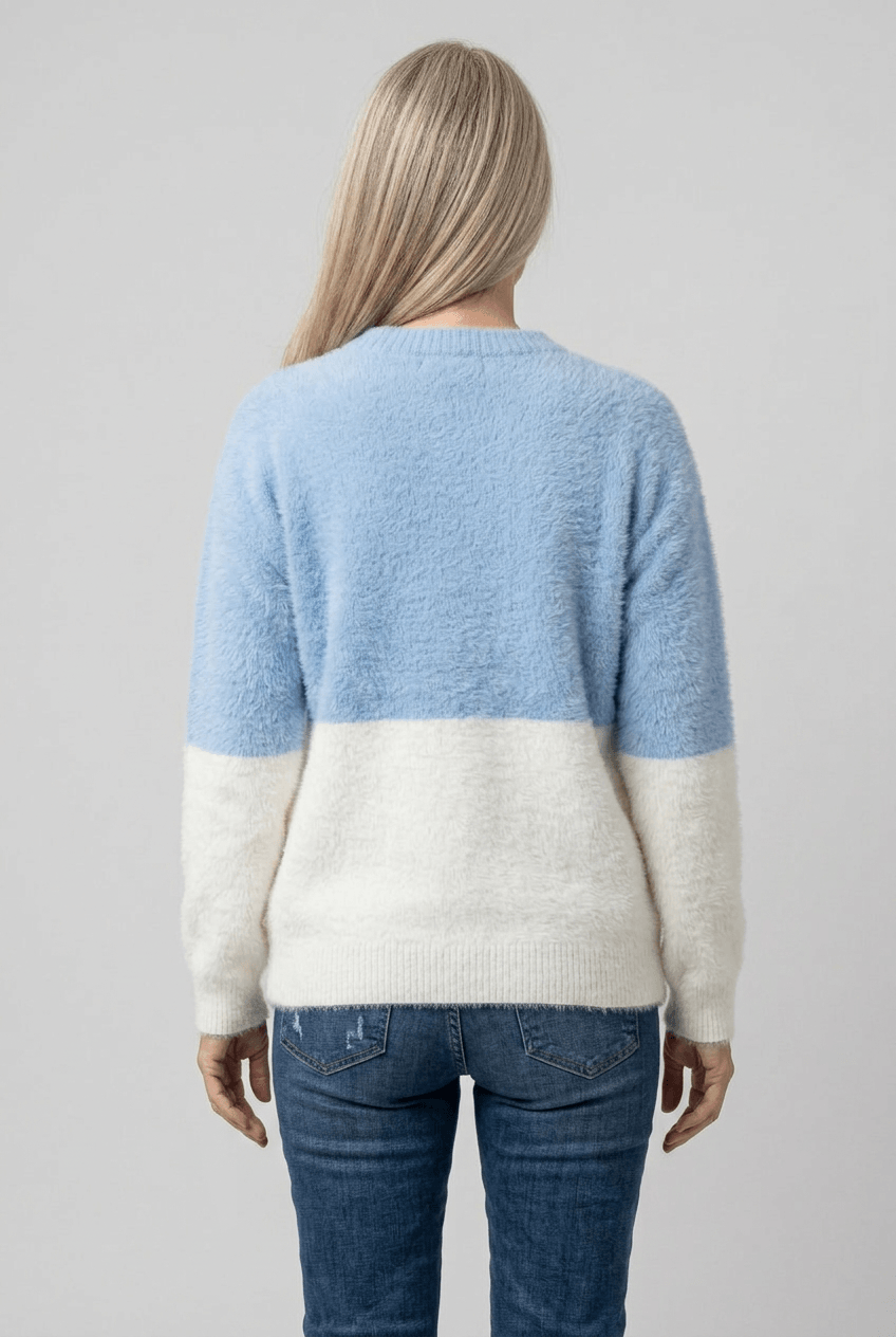Women's Cat Motif Knit Jumper | Ribbed Crewneck