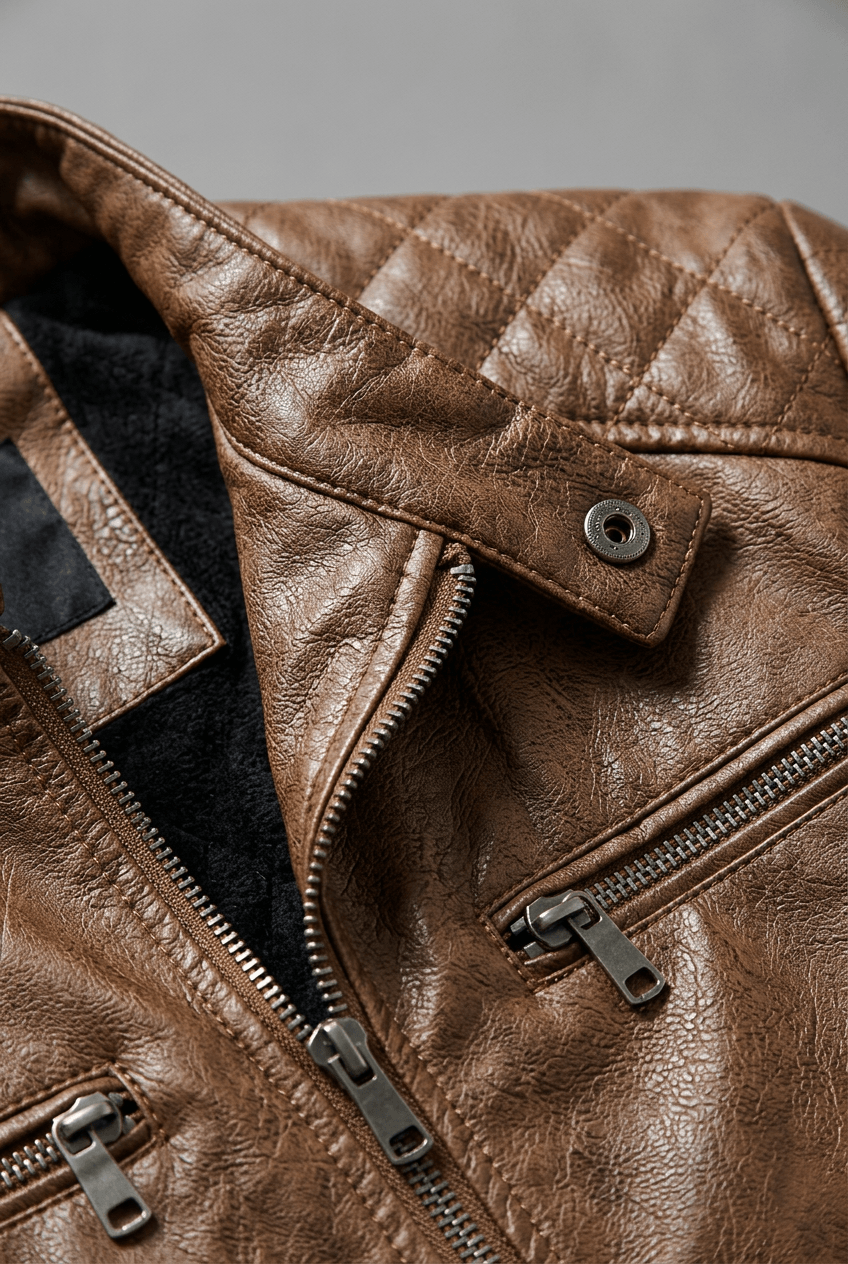 Men's Biker Jacket | Quilted Shoulder Detail