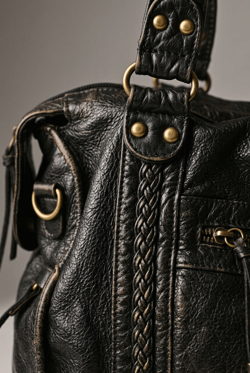 Women's Top Handle Handbag | Braided Trim