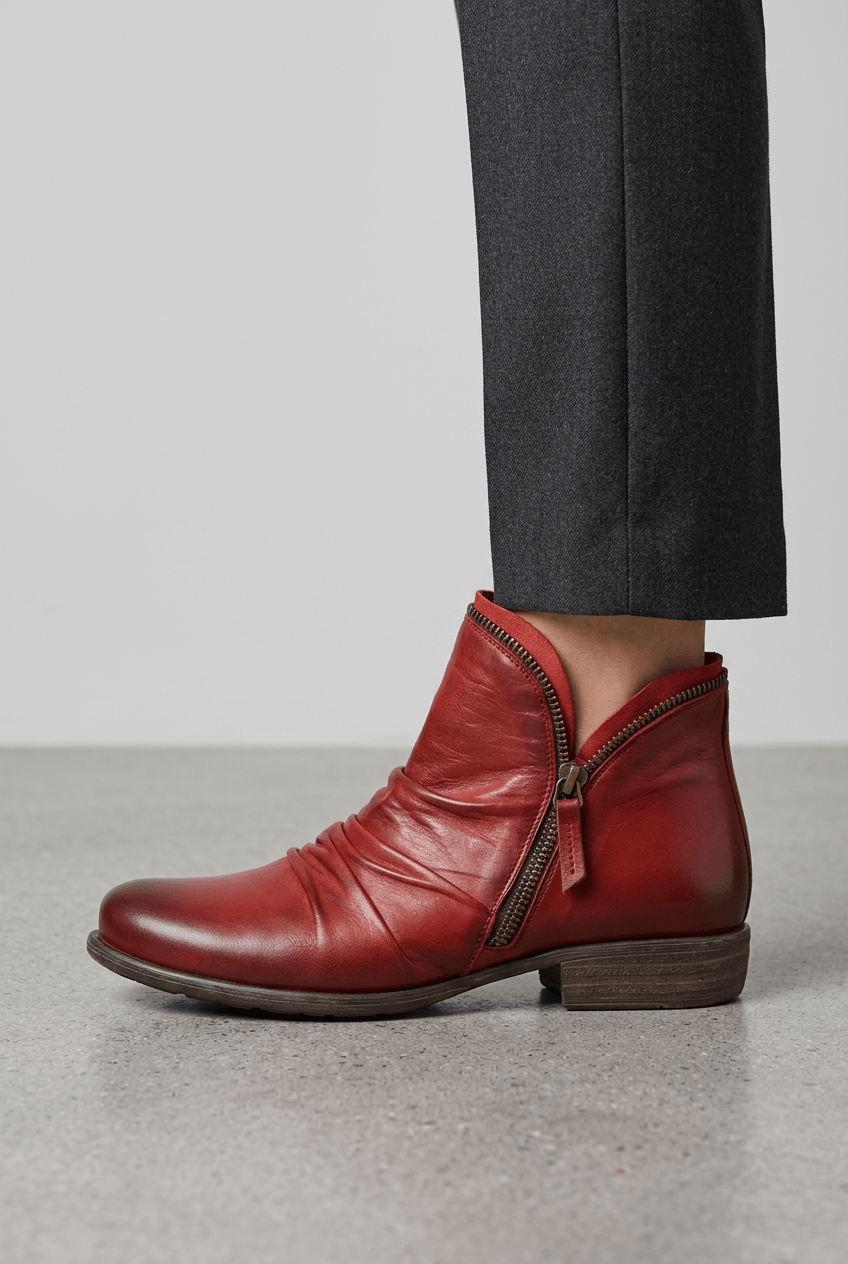 Women's Side Zip Ankle Boots | Low Block Heel