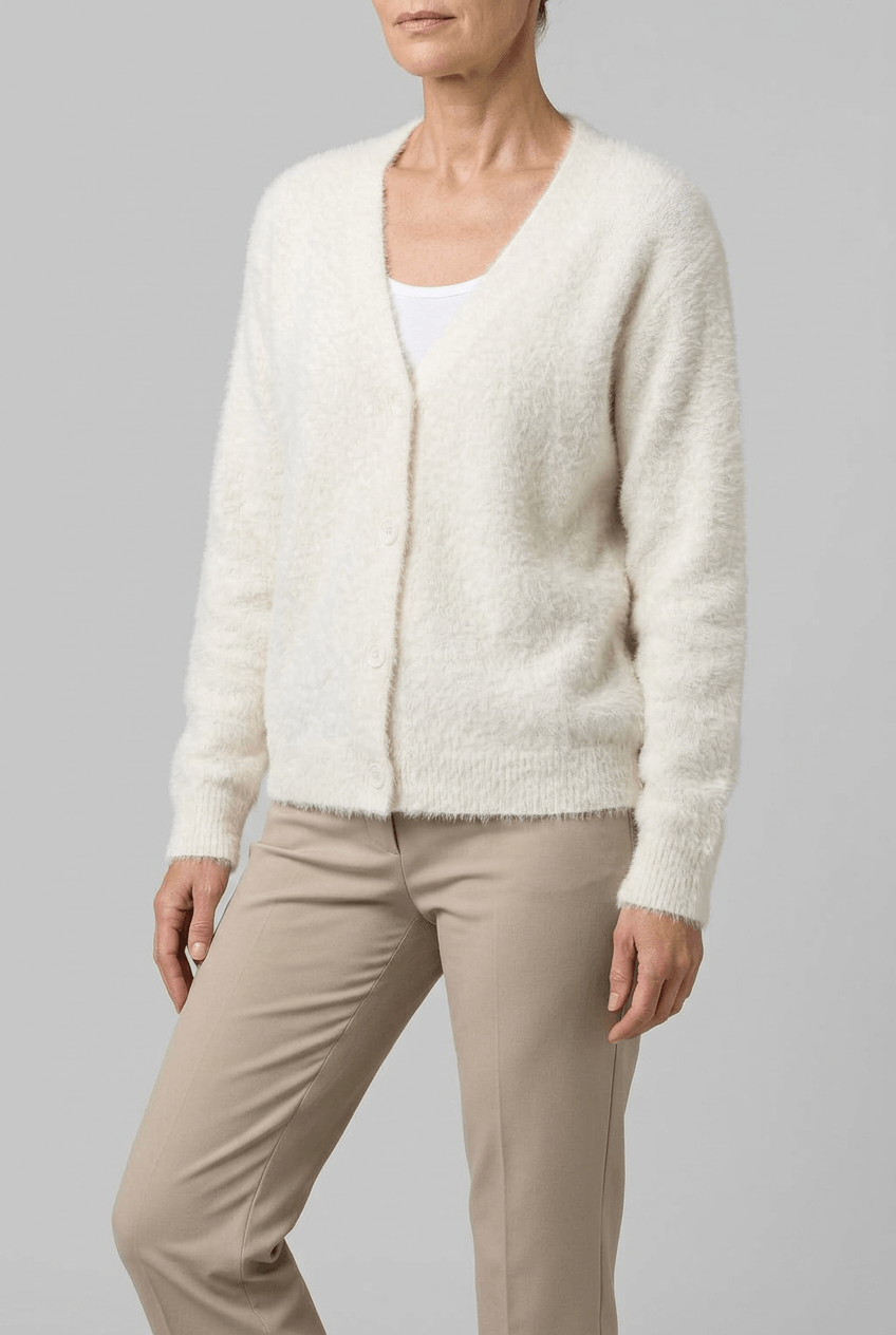 Women's Oversized Cardigan | Fluffy Knit & Button Front