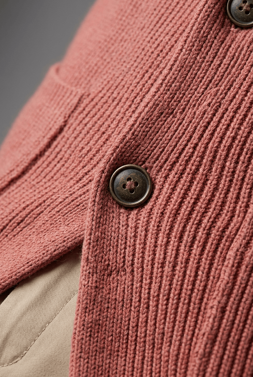 Men's Cardigan | Shawl Collar & Ribbed Button Front