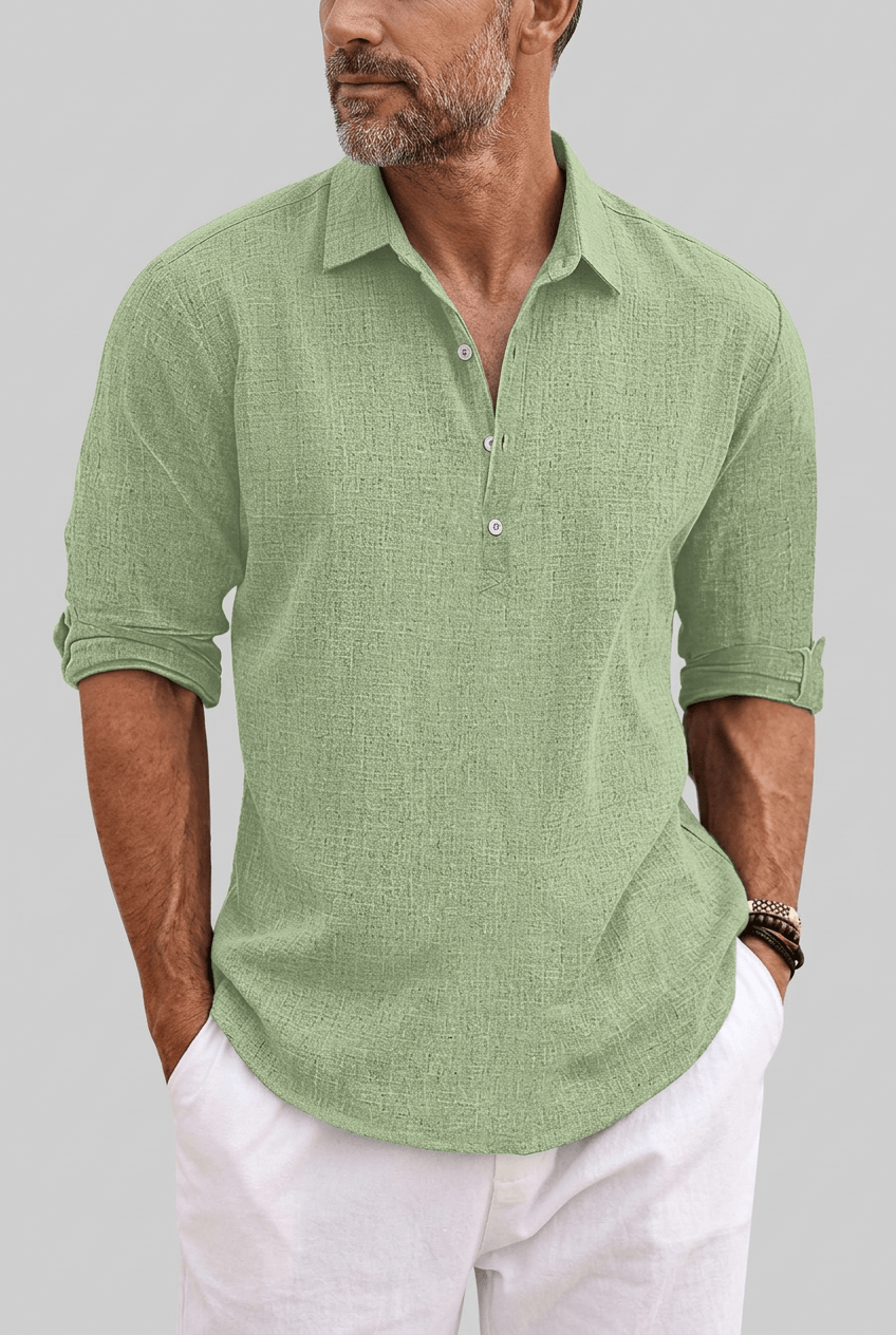 Men's Shirt | Spread Collar, Half Placket & Relaxed Fit
