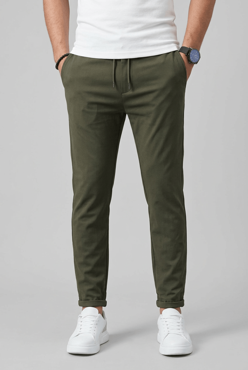 Men's Slim Fit Joggers | Drawcord Waist & Turn-Ups