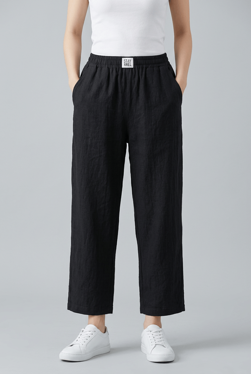 Women's Trousers | Elasticated Waist & Large Patch Pockets
