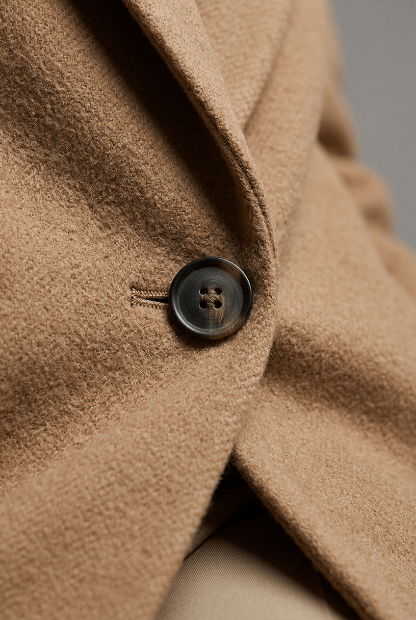Women's Long Coat | Wide Lapel & Side Pockets