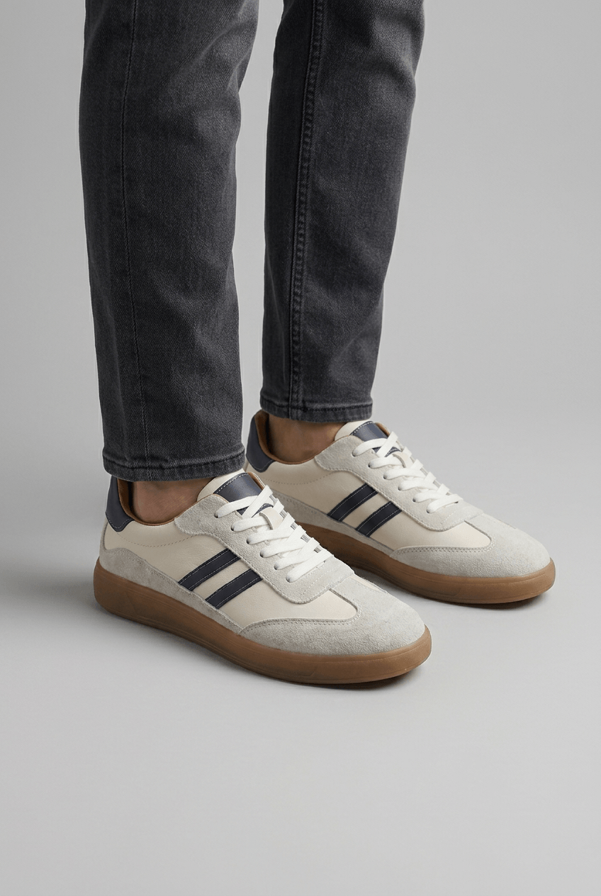 Men's Retro Trainers | Striped Panel Detail