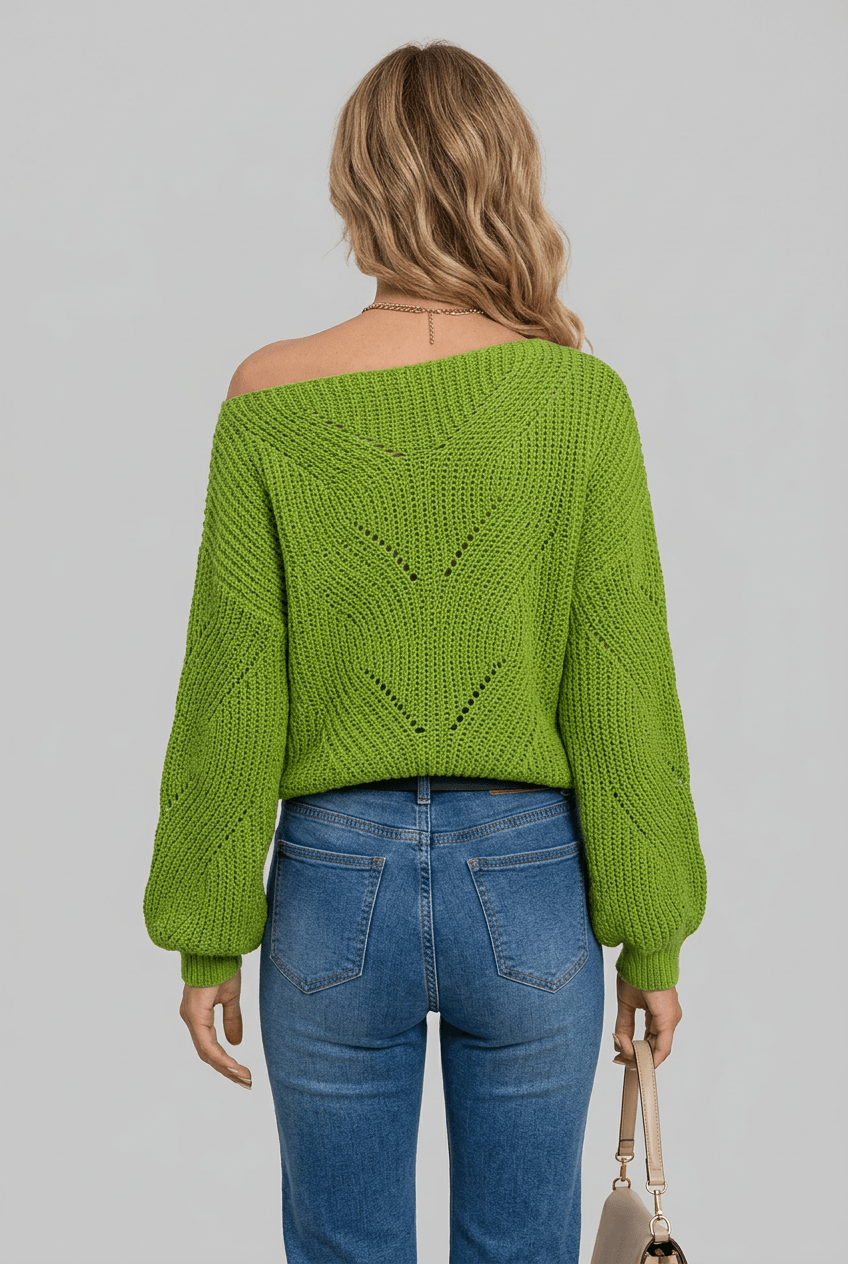 Women's Off Shoulder Knitted Jumper