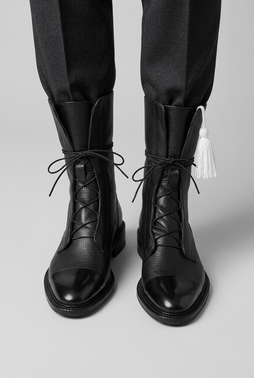 Women's Lace-Up Boots | Glossy Toe Cap &x Grip Sole