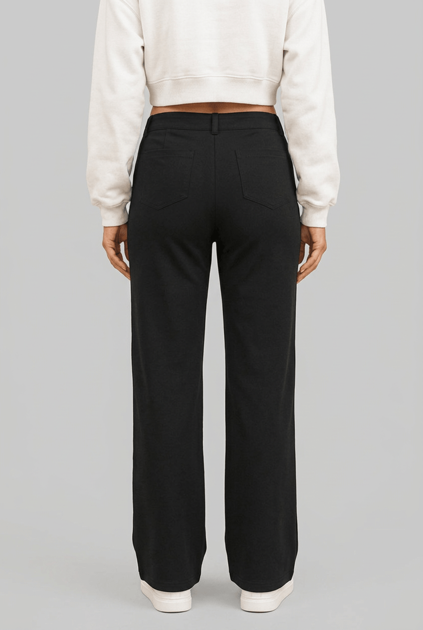 Women's Wide Leg Trousers | High Waisted & Button Front