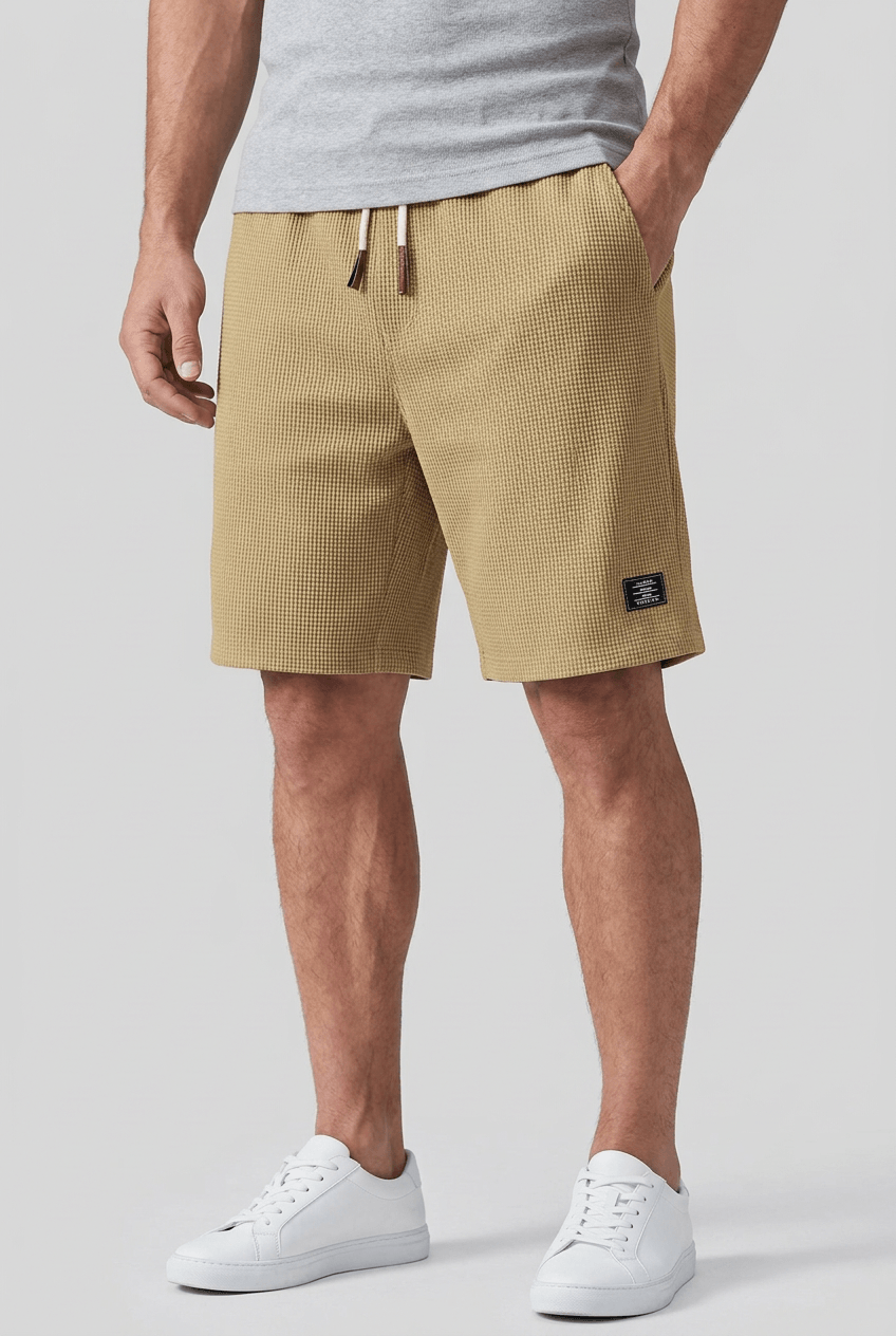 Men's Shorts | Waffle Texture & Elasticated Drawstring Waist