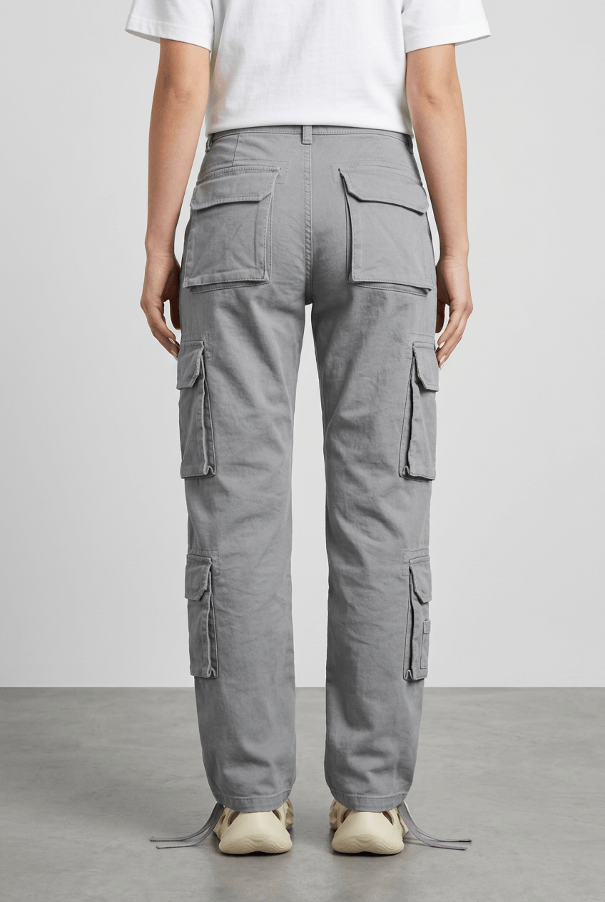Women's Wide Leg Cargo Trousers | High Waist & Flap Pockets