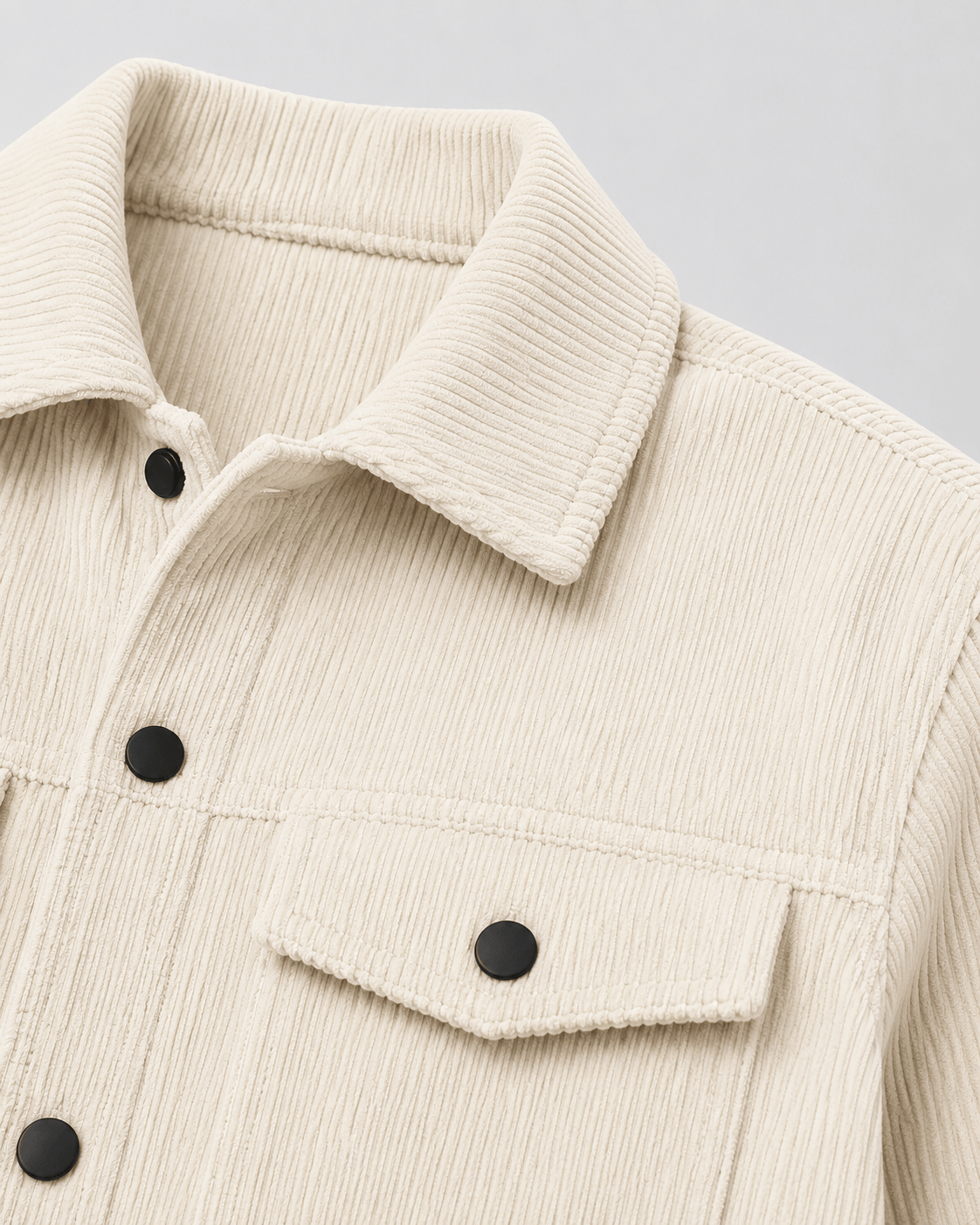 Versatile Mens Overshirt with Snap Button Front and Chest Flap Pockets