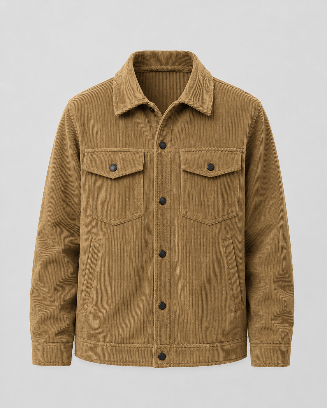 Versatile Mens Overshirt with Snap Button Front and Chest Flap Pockets