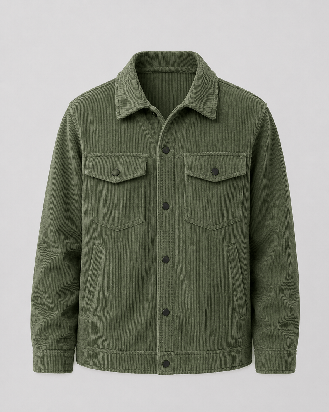 Versatile Mens Overshirt with Snap Button Front and Chest Flap Pockets