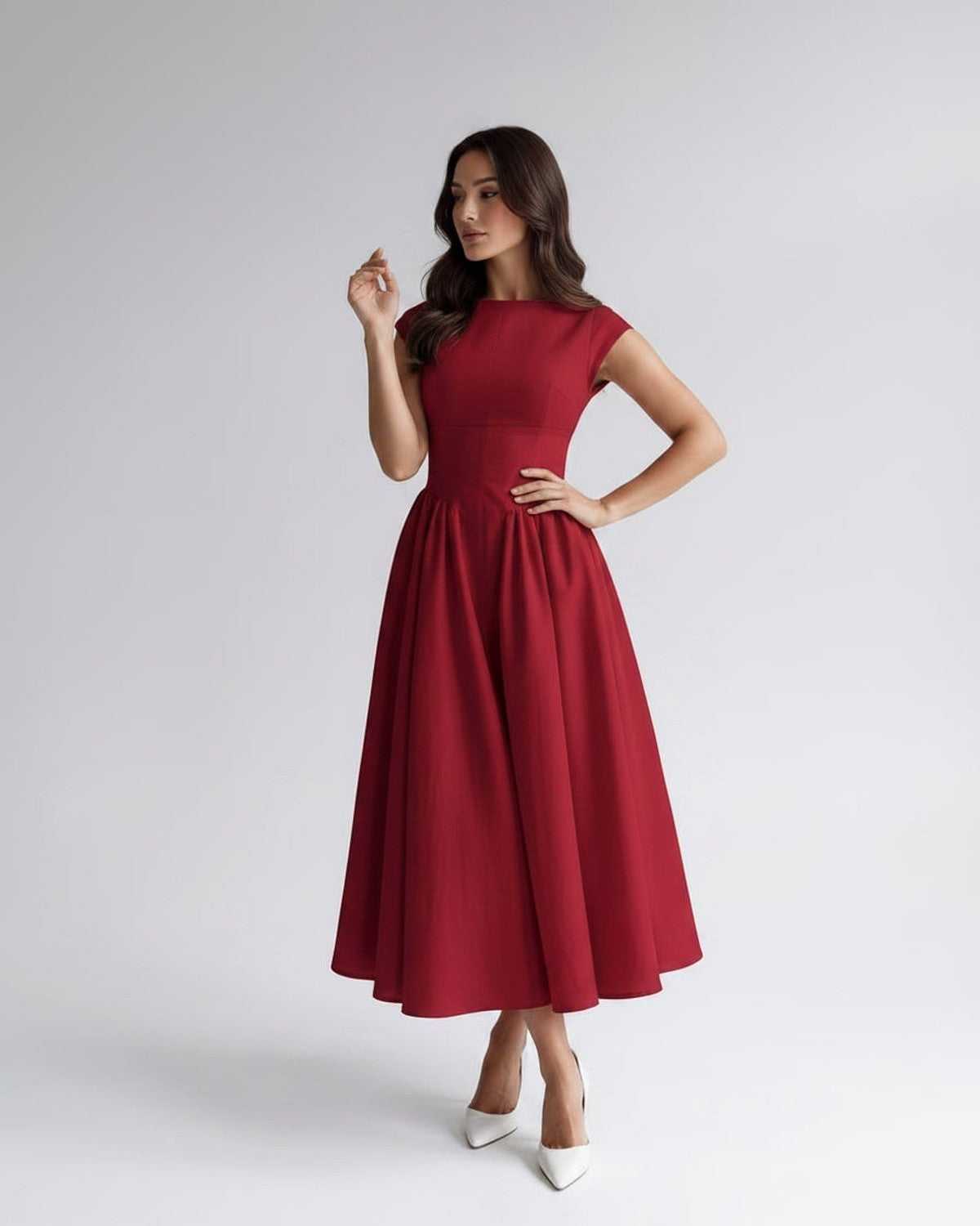 Women's Dress | Midi Drop Waist Flared