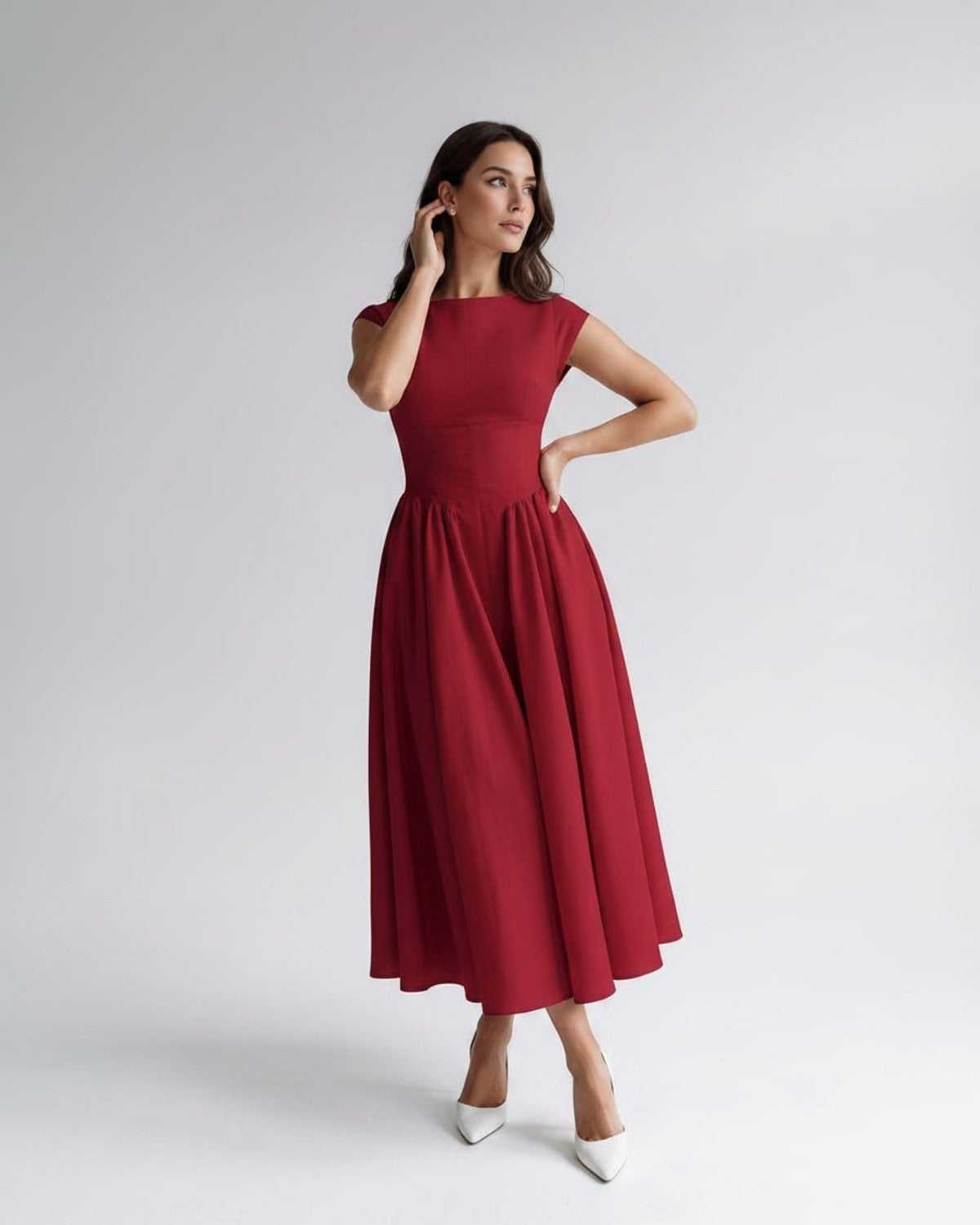 Women's Dress | Midi Drop Waist Flared