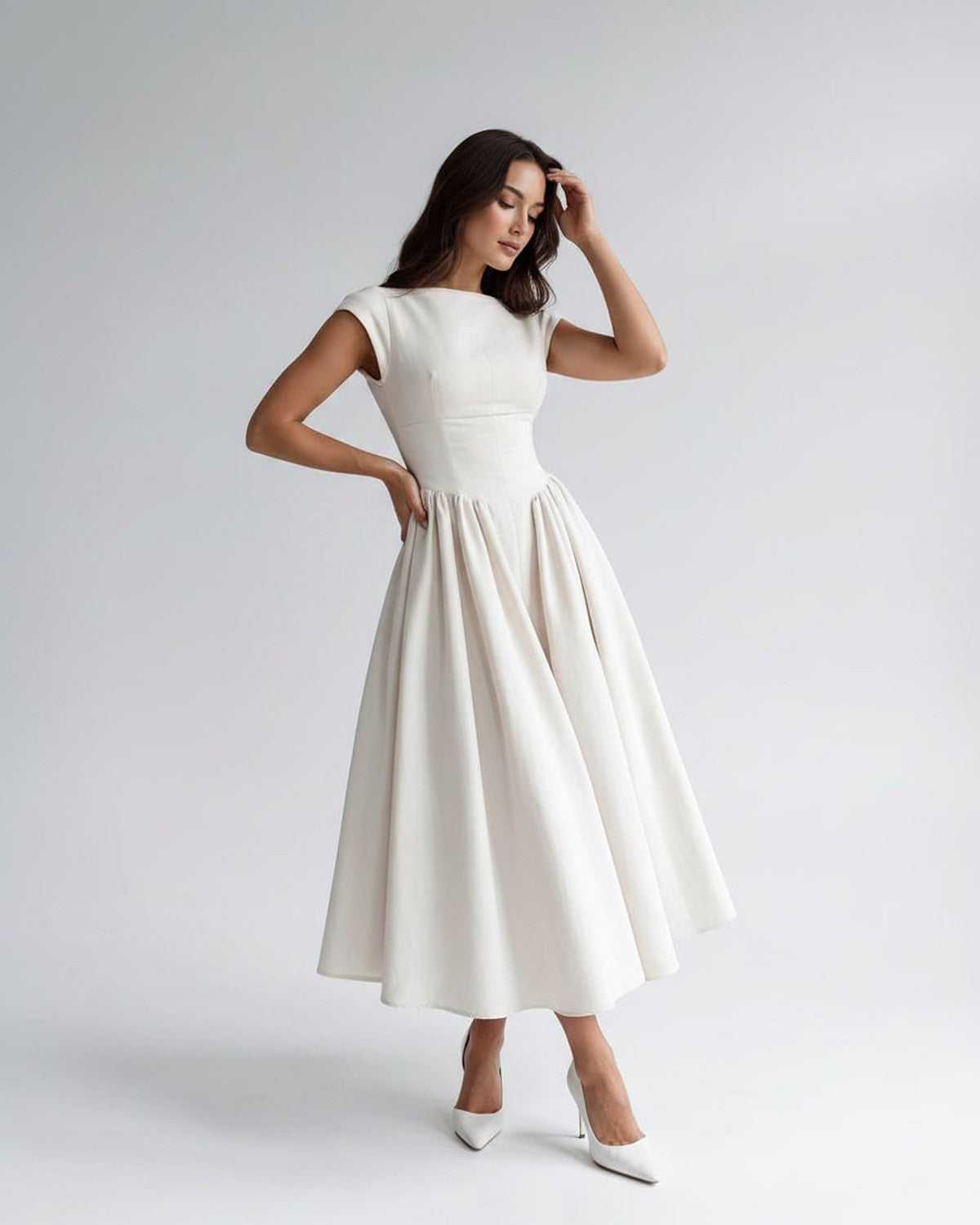 Women's Dress | Midi Drop Waist Flared