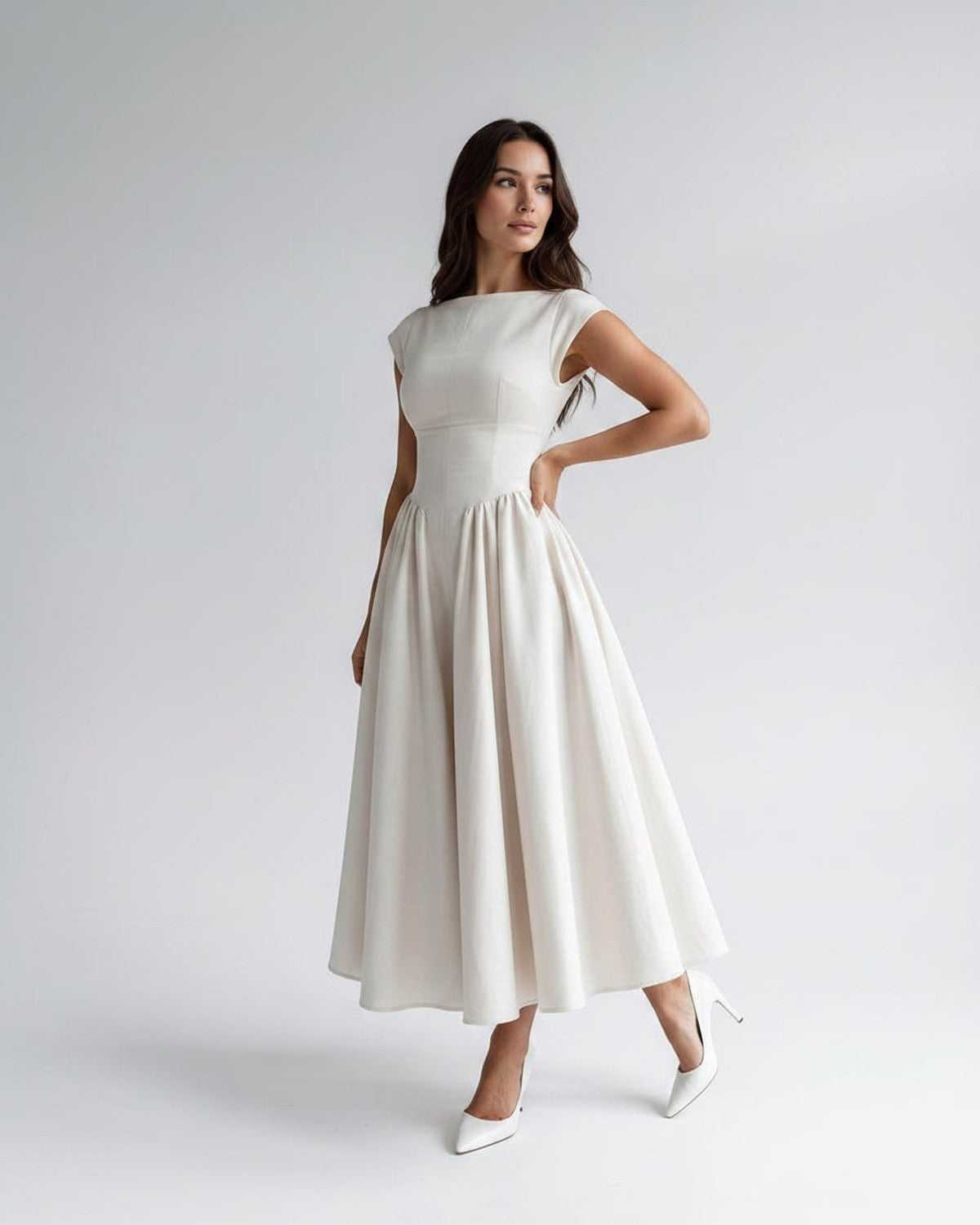 Women's Dress | Midi Drop Waist Flared