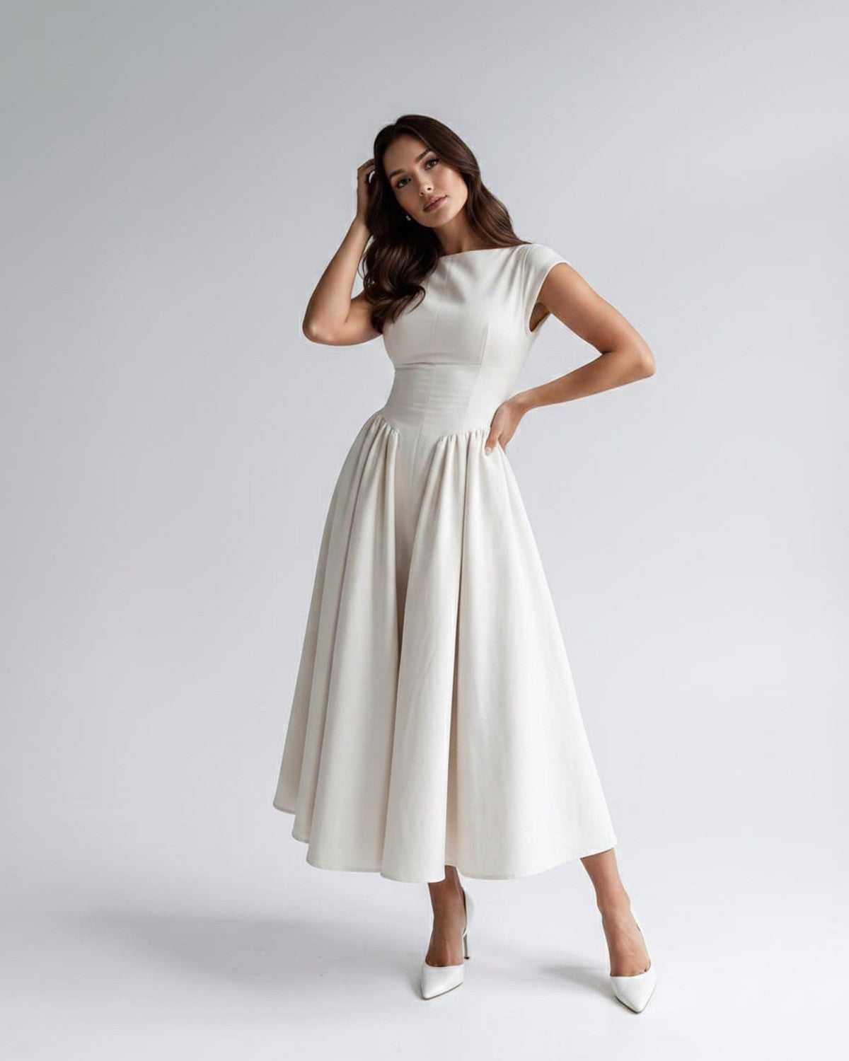 Women's Dress | Midi Drop Waist Flared