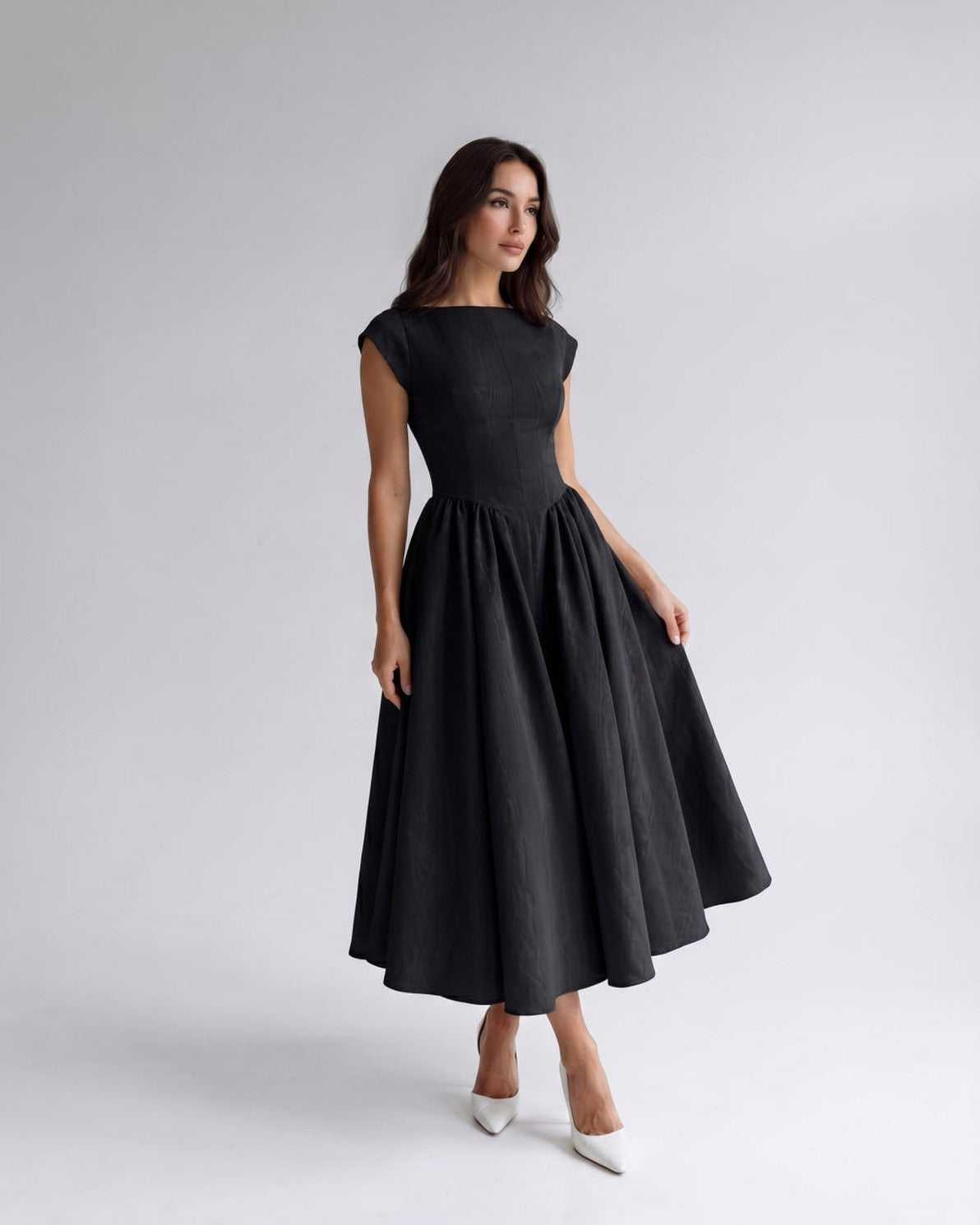 Women's Dress | Midi Drop Waist Flared