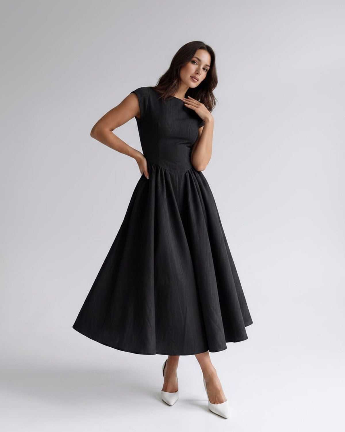 Women's Dress | Midi Drop Waist Flared
