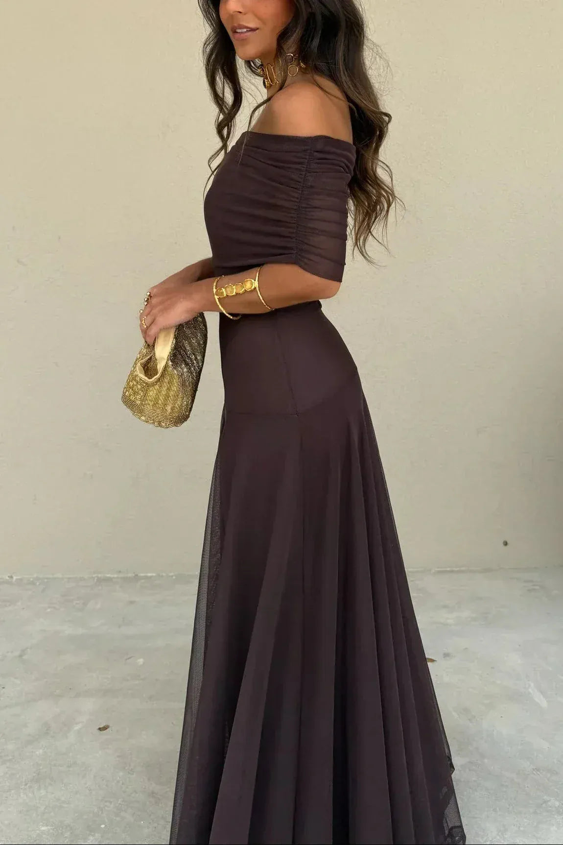 Women's Pleated One Shoulder Dress | Maxi