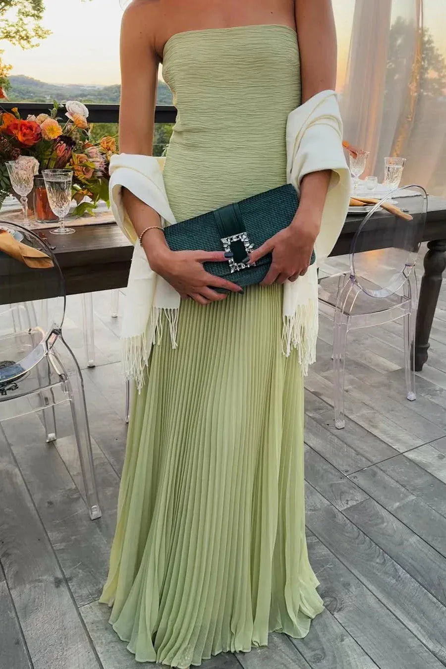Women's Textured Wedding Guest Dress | Maxi