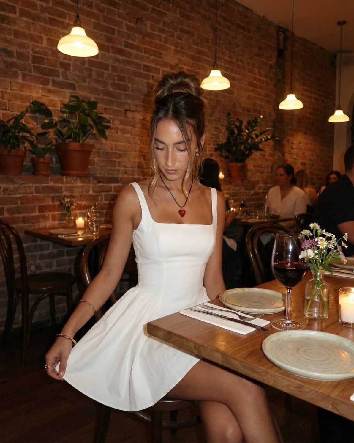 Mini Dress Women | Square Neck & Flared Skirt