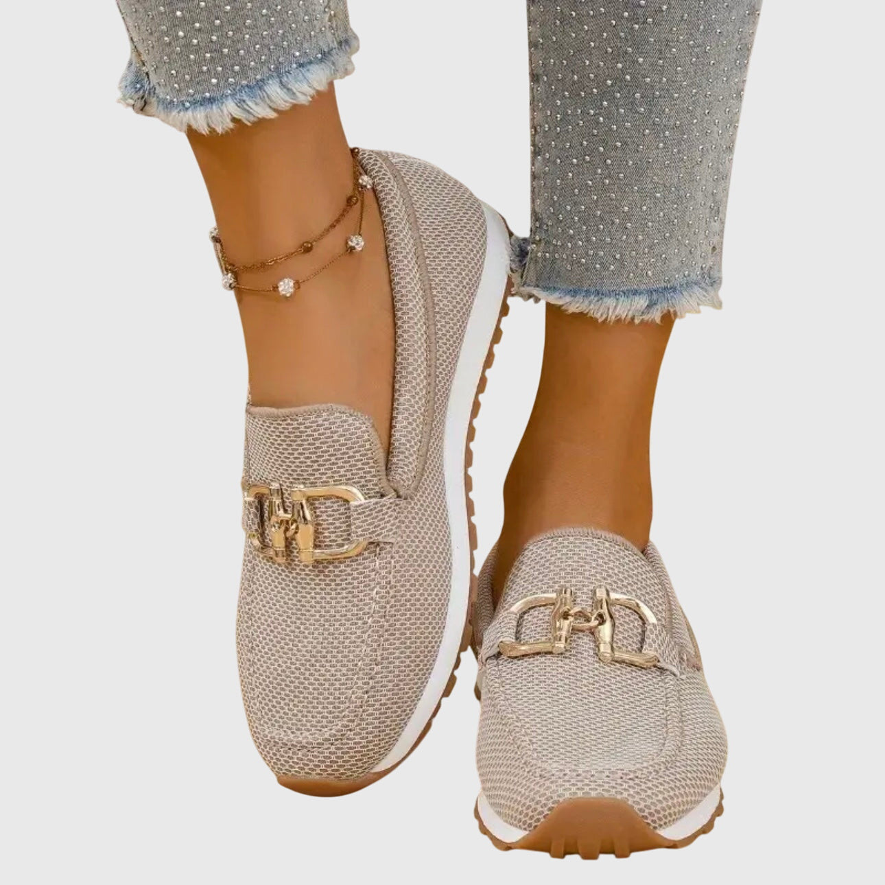 Women’s Round Toe Slip On Loafers | Stylish Buckle