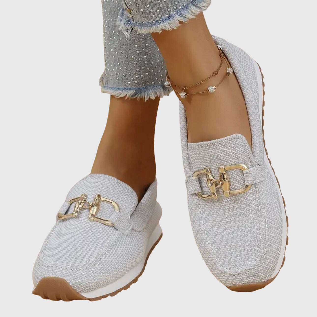 Women’s Round Toe Slip On Loafers | Stylish Buckle