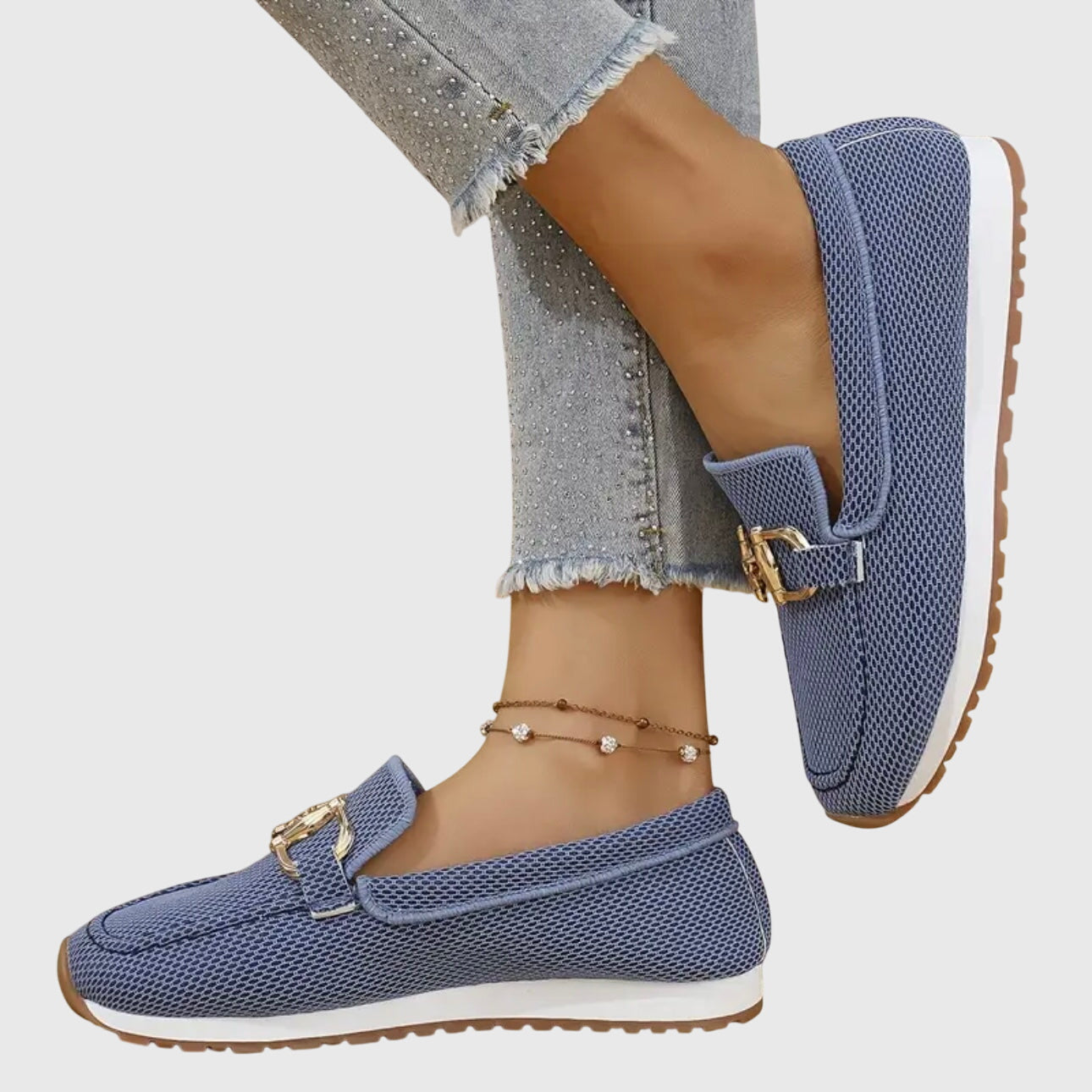 Women’s Round Toe Slip On Loafers | Stylish Buckle