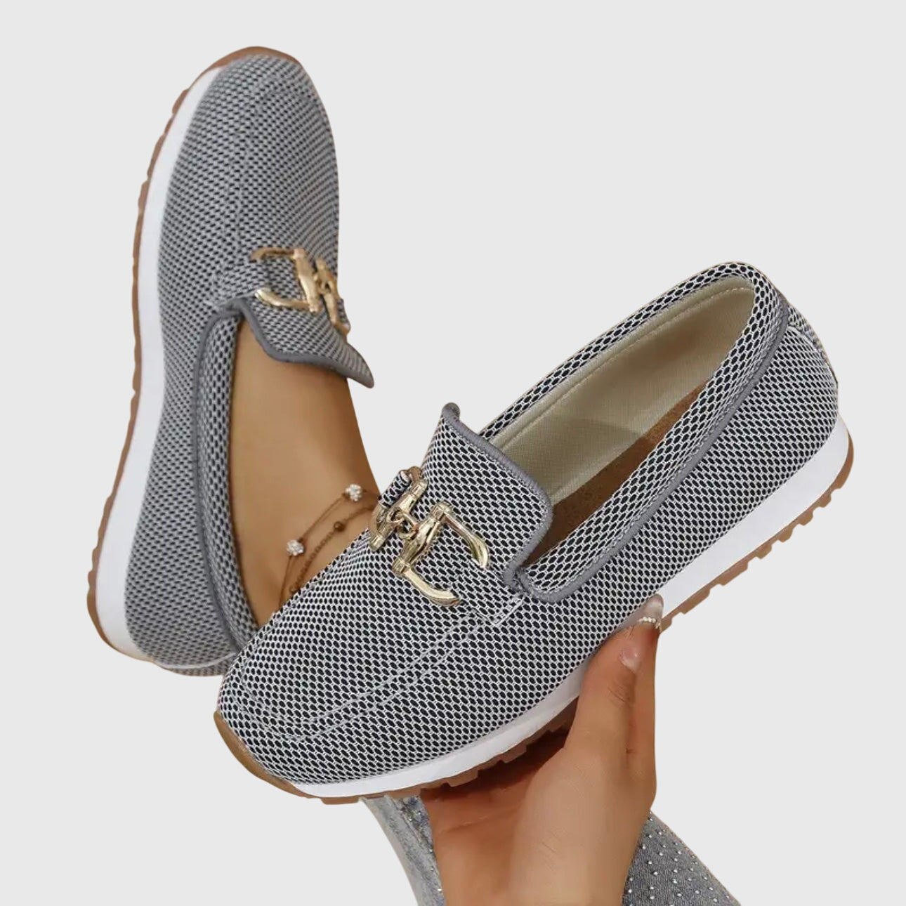 Women’s Round Toe Slip On Loafers | Stylish Buckle