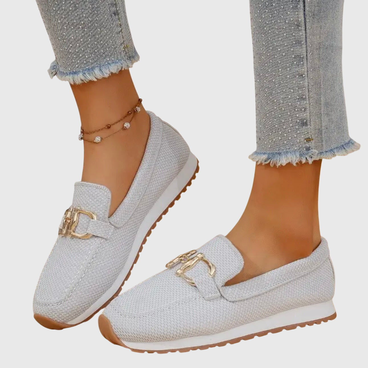 Women’s Round Toe Slip On Loafers | Stylish Buckle
