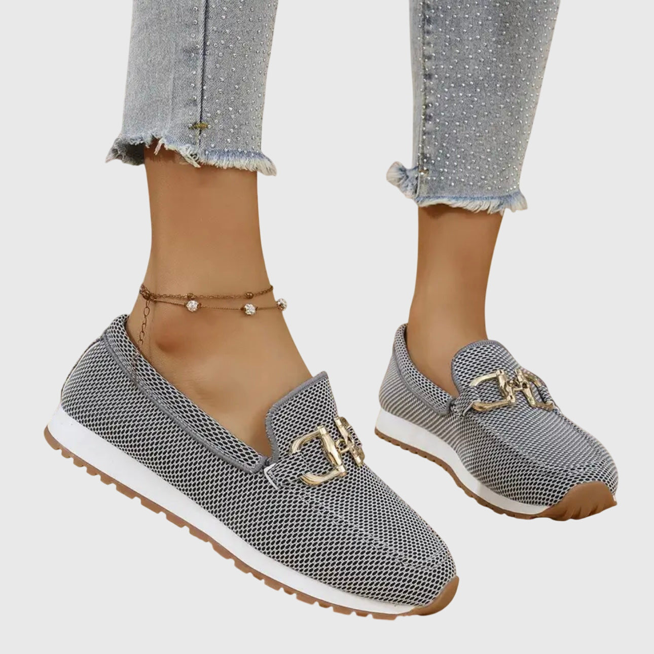 Women’s Round Toe Slip On Loafers | Stylish Buckle